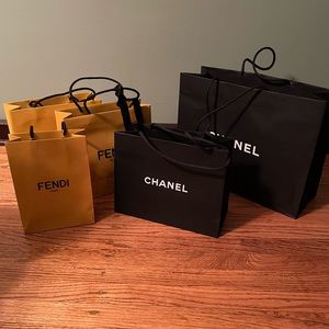 2 Chanel empty bags and 3 Fendi empty bags